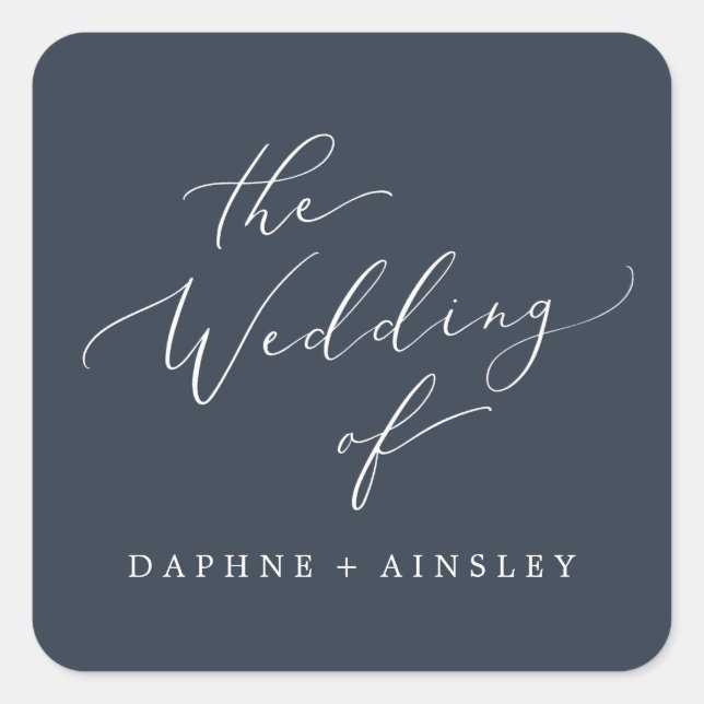 Woodland Navy Blue Wedding Envelope Seals (Front)