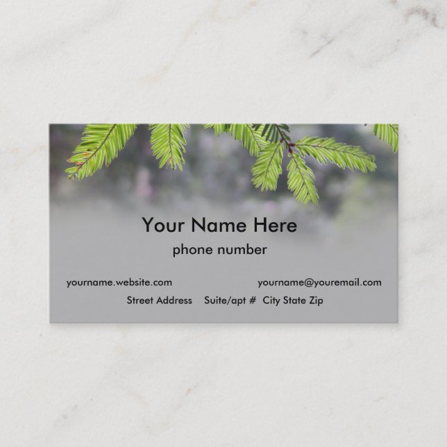 Woodland Needles Business Card (Front)
