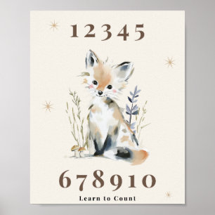 Woodland Number Nursery Print