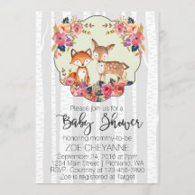Woodland Nursery Baby Deer and Fox Baby Shower