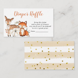 Woodland Oh Boy Pumpkin Baby Shower Diaper Raffle Enclosure Card