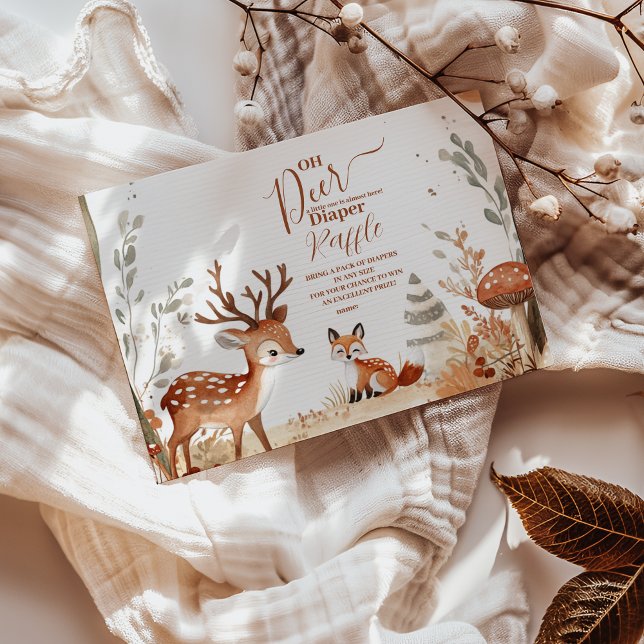 Woodland Oh Deer Forest  Diapper Raffle Enclosure Card (Creator Uploaded)