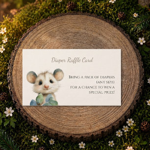 Woodland Opossum Baby Shower • Diaper Raffle Card