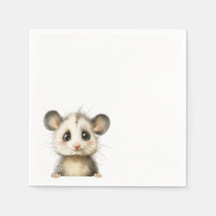 Woodland Opossum Baby Shower • Neutral Napkin