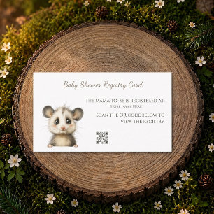 Woodland Opossum Baby Shower • Registry Card