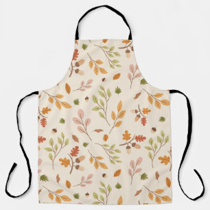 Woodland Owl Autumn Theme Neutral Background Apron