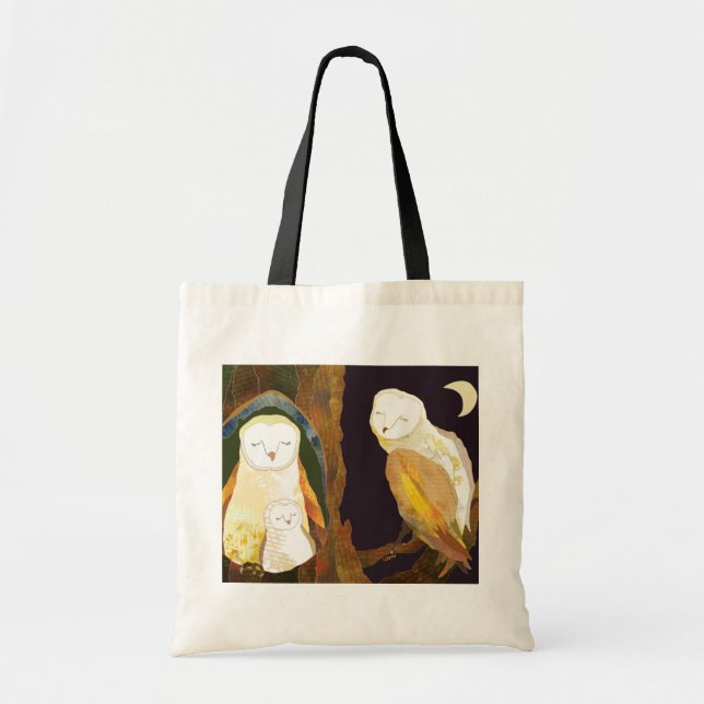 Woodland Owl Family Tote Bag (Front)