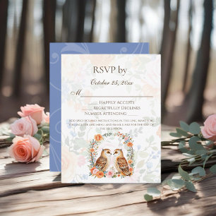 Woodland Owl Wedding RSVP Card