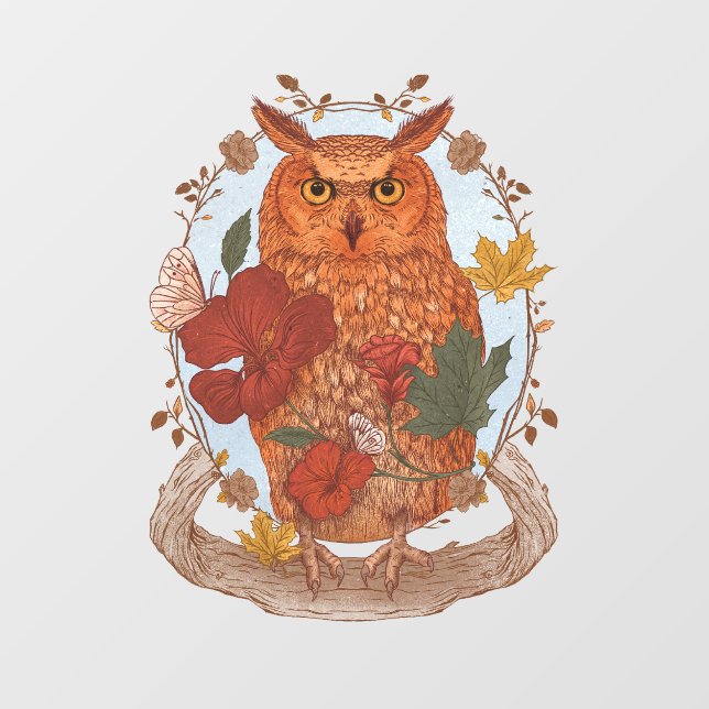 Woodland Owl Window Sticker (Sheet)