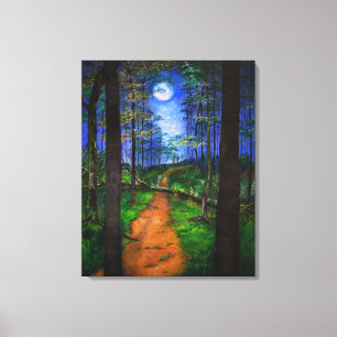 Woodland Painting - Moonlit Abandon Canvas Print