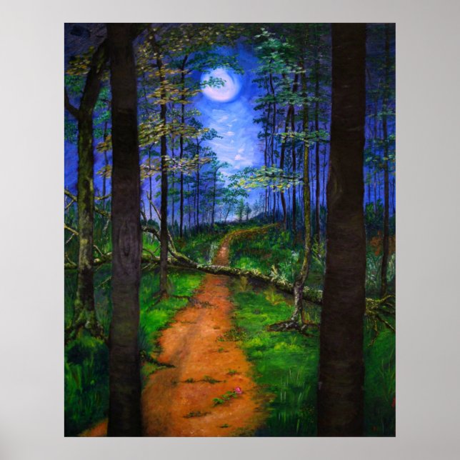 Woodland Painting - Moonlit Abandon Poster (Front)