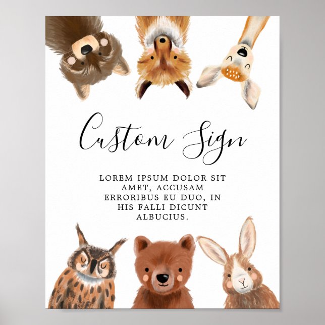 Woodland Party Custom Sign (Front)