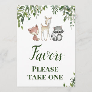 Woodland Party Sign - Favours sign 5x7 Invitation