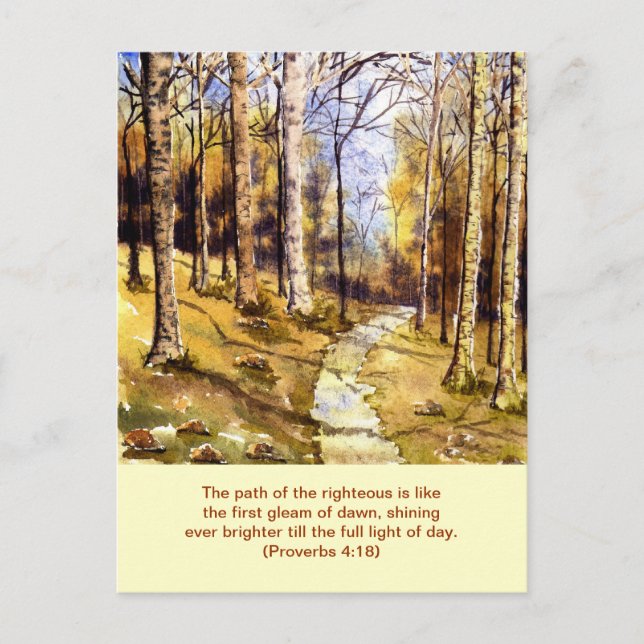 'Woodland Path (Christian)' Postcard (Front)