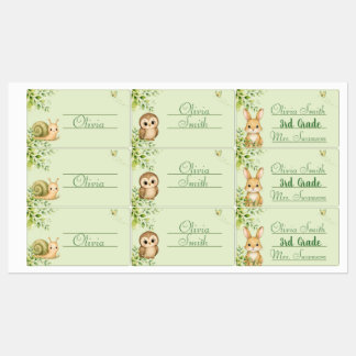 Woodland Personalized Kids Name Labels