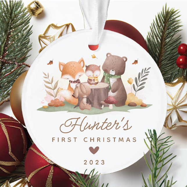 Woodland Photo Baby's First Christmas Ornament (Creator Uploaded)