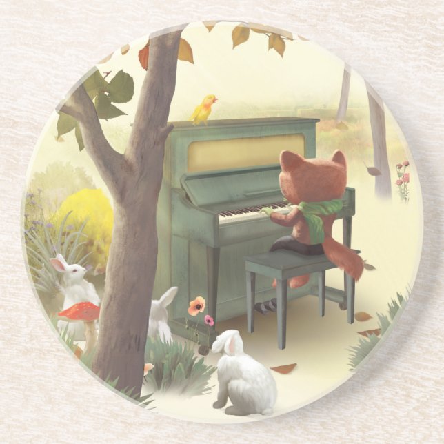 Woodland Pianist Coaster (Front)