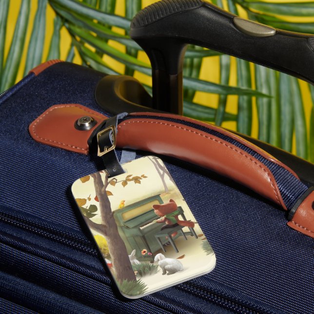 Woodland Pianist Luggage Tag (Front Insitu 1)