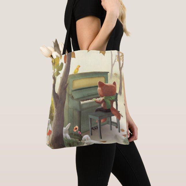 Woodland Pianist Tote Bag (Close Up)