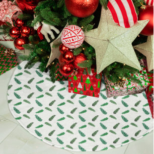 Woodland Pine Tree Branches Brushed Polyester Tree Skirt