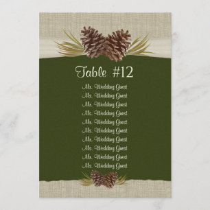 Woodland Pines Wedding Seating Table Plan Invitation