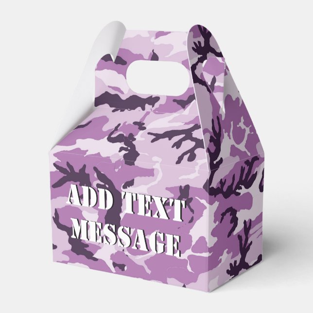 Woodland Pink Military Camouflage Favor Box (Front Side)