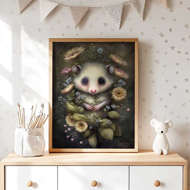 Woodland Possum Nursery Wall Decor | Wall Print (Woodland Possum Nursery Wall Decor | Wall Print by TinkPrints)