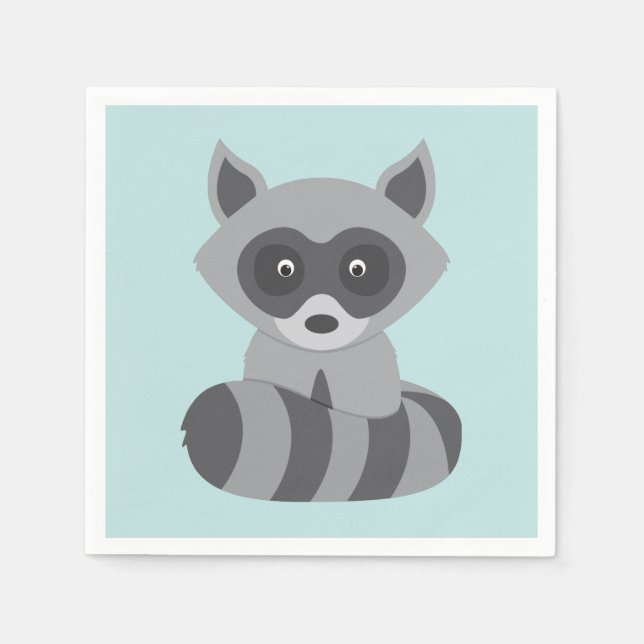 Woodland Raccoon Napkin (Front)