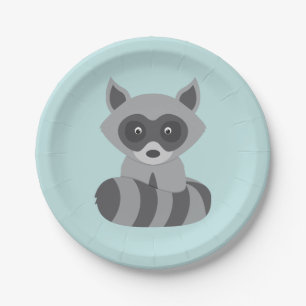 Woodland Raccoon Paper Plate