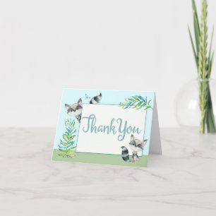 Woodland Raccoon Thank You with Photo Card