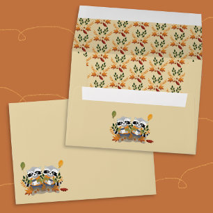 Woodland Raccoons Fall Baby Shower Envelope