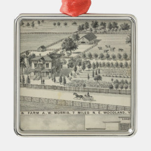 Woodland residences, farms metal ornament