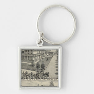 Woodland residences lithographed drawing keychain