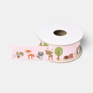Woodland Ribbon pink Grosgrain Ribbon