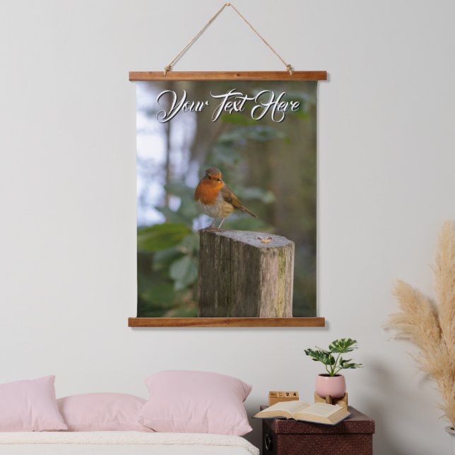 Woodland Robin Wood Topped Wall Tapestry (Bedroom)
