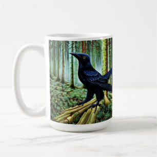 Woodland Rustic Black Raven Coffee Mug