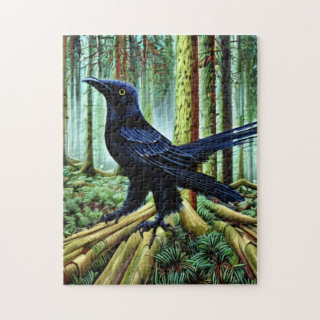 Woodland Rustic Black Raven Jigsaw Puzzle (Vertical)