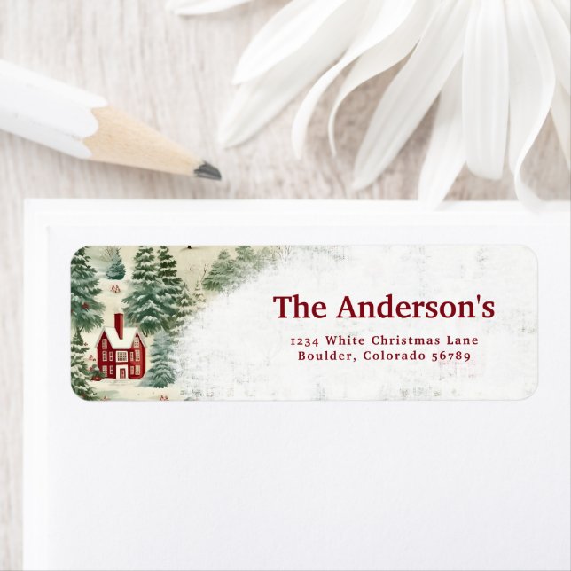 Woodland Rustic Country Christmas mignonne Adresse (En situation)