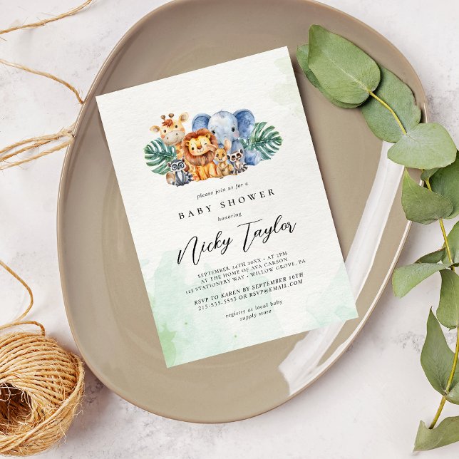 Woodland Safari Baby Shower Invitation (Creator Uploaded)