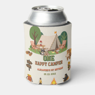 Woodland safari one happy camper birthday party can cooler