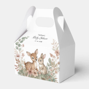 Woodland Sage Green Baby Shower Deer & Bunny Favor Box
