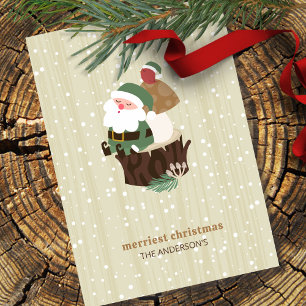 Woodland Santa Holiday Card