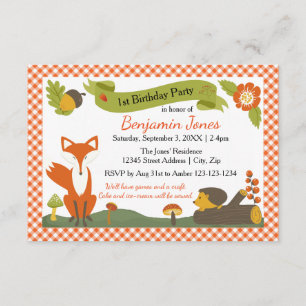 Woodland Scene - 3x5 Birthday Party Invitation