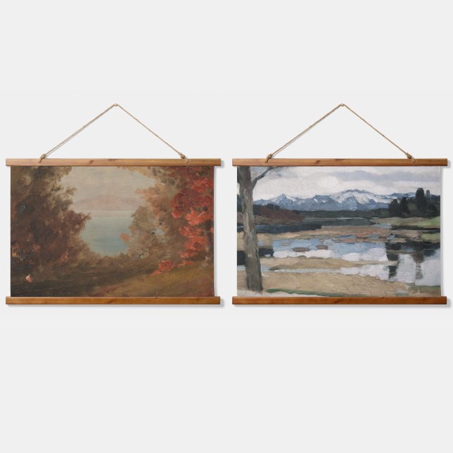 Woodland Scene In Autumn Hudson or Maine 1860 Art Hanging Tapestry (Double)