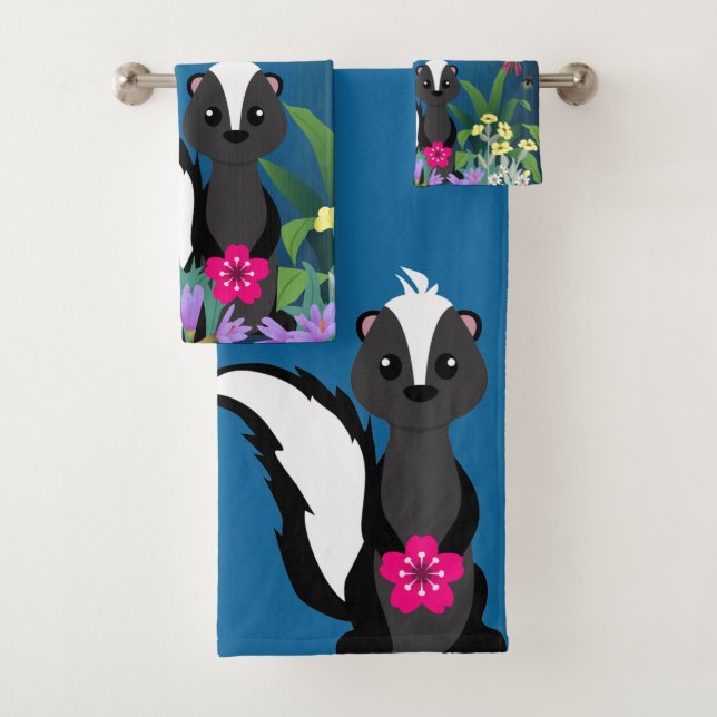 Woodland Skunk Bath Towel Set (Insitu)