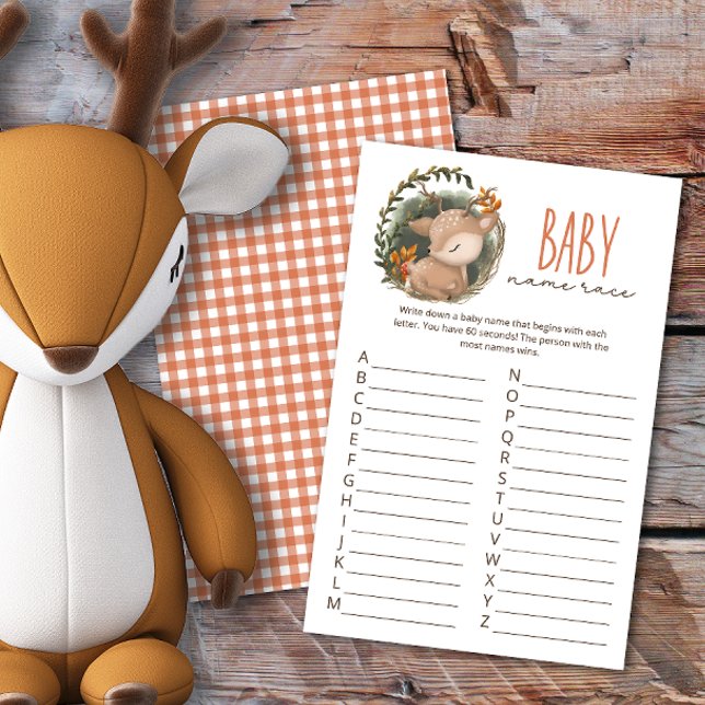 Woodland sleaping baby deer Baby Shower game (Creator Uploaded)