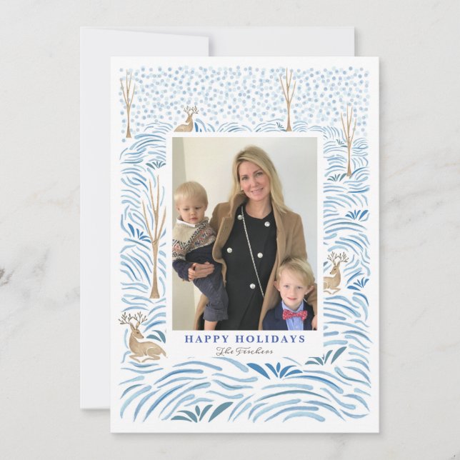 Woodland Snowfall Holiday Card (Front)
