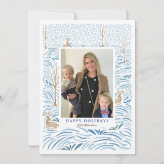 Woodland Snowfall Holiday Card