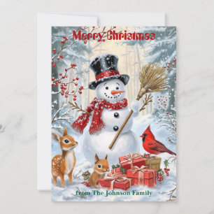 Woodland Snowman Personalized Family Christmas