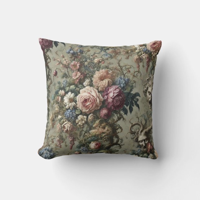 Woodland Spectres – Gothic Victorian Throw Pillow (Front)